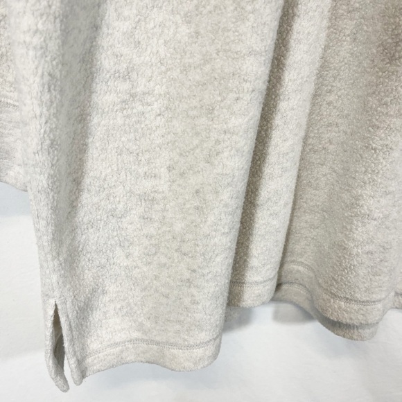 Soft Surroundings Fleece Mock Neck Tunic Top Cream 1/4 Button Up Cotton Size M - Picture 2 of 6